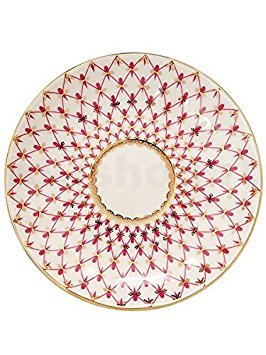 Lomonosov Imperial Porcelain Jam Jelly Marmalade Dish Red Net 3.9"