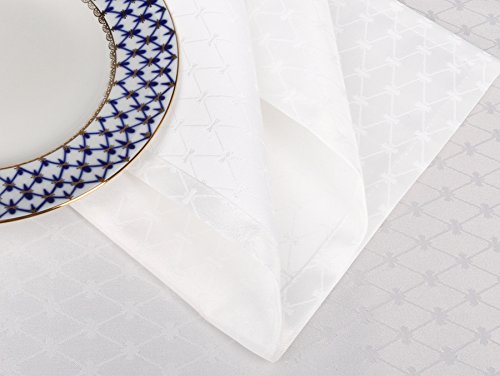 Lomonosov Porcelain Imperial Set 6 Cloth Napkins Cobalt Net 17.7"x17.7" White