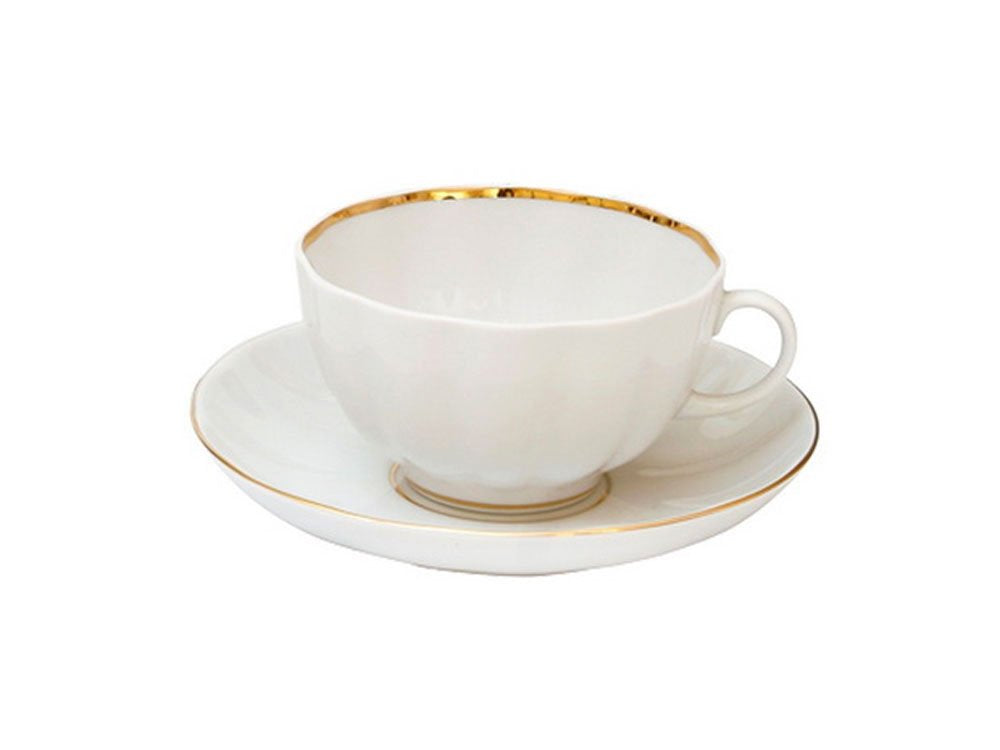 Lomonosov Porcelain 22 Karat Gold Tea Set 20 pc Heavenly White Wedding