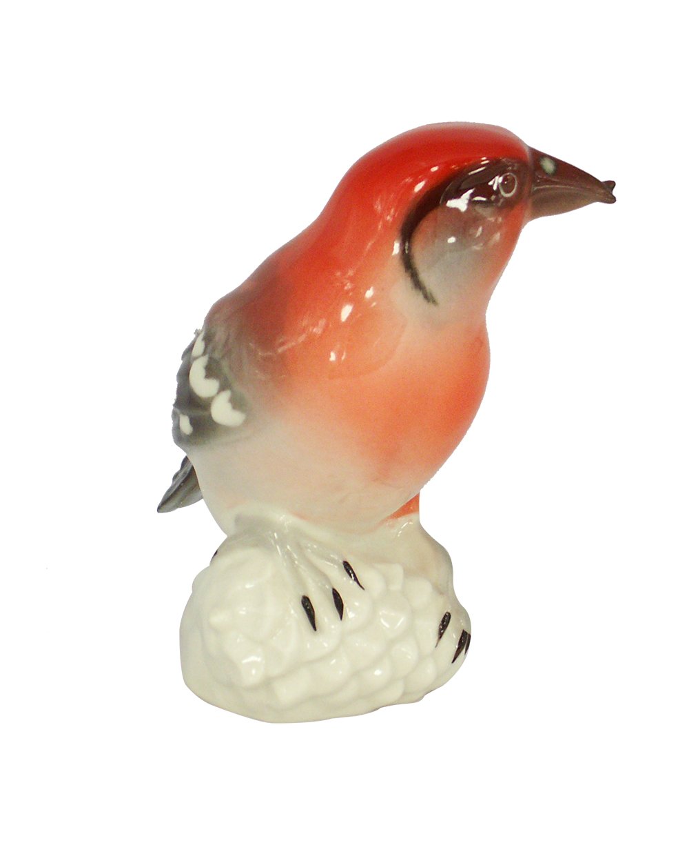 Crossbill Bird Lomonosov Porcelain Collectible Figurine