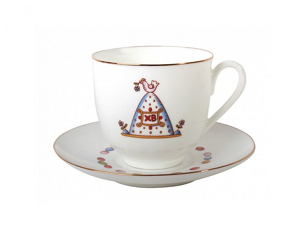 Easter Meal Bone China Cup and Saucer 6 oz/180ml Lomonosov Porcelain Factory