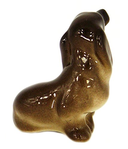 Dachshund Sitting Little Lomonosov Porcelain Collectible Figurine