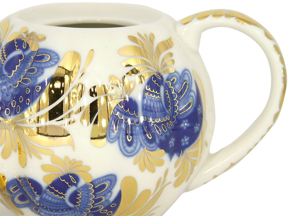 Lomonosov Porcelain Teapot Tulip Golden Garden 3 Cups 20 oz/600 ml