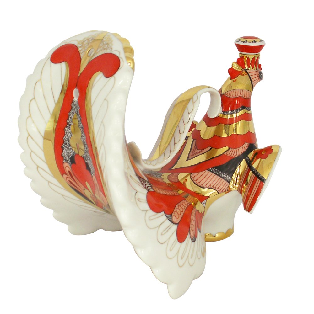 Lomonosov Porcelain Wine Decanter Red Firebird 27 fl.oz/800 ml