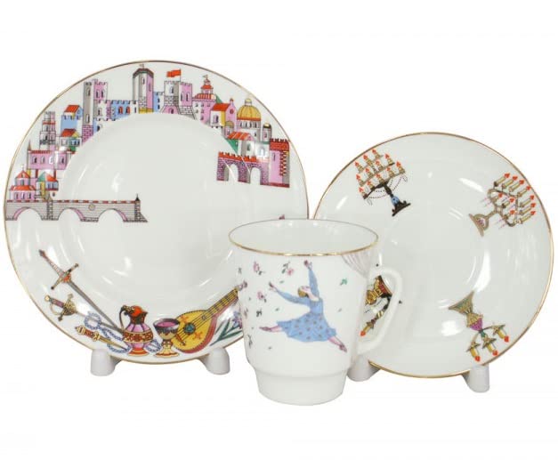 Lomonosov Imperial Porcelain Tea Set Cup, Saucer and Cake Plate Ballet Romeo & Juliet 5.6 fl.oz/165 ml