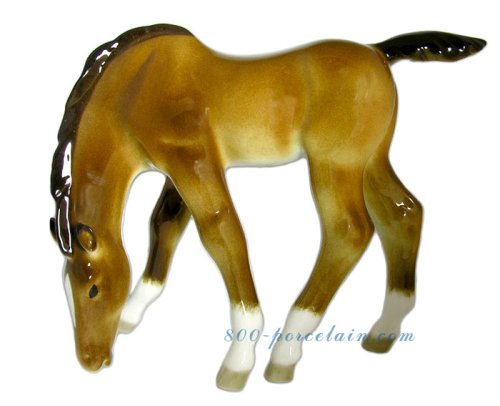 Lomonosov Porcelain Figurine Standing Brown Horse