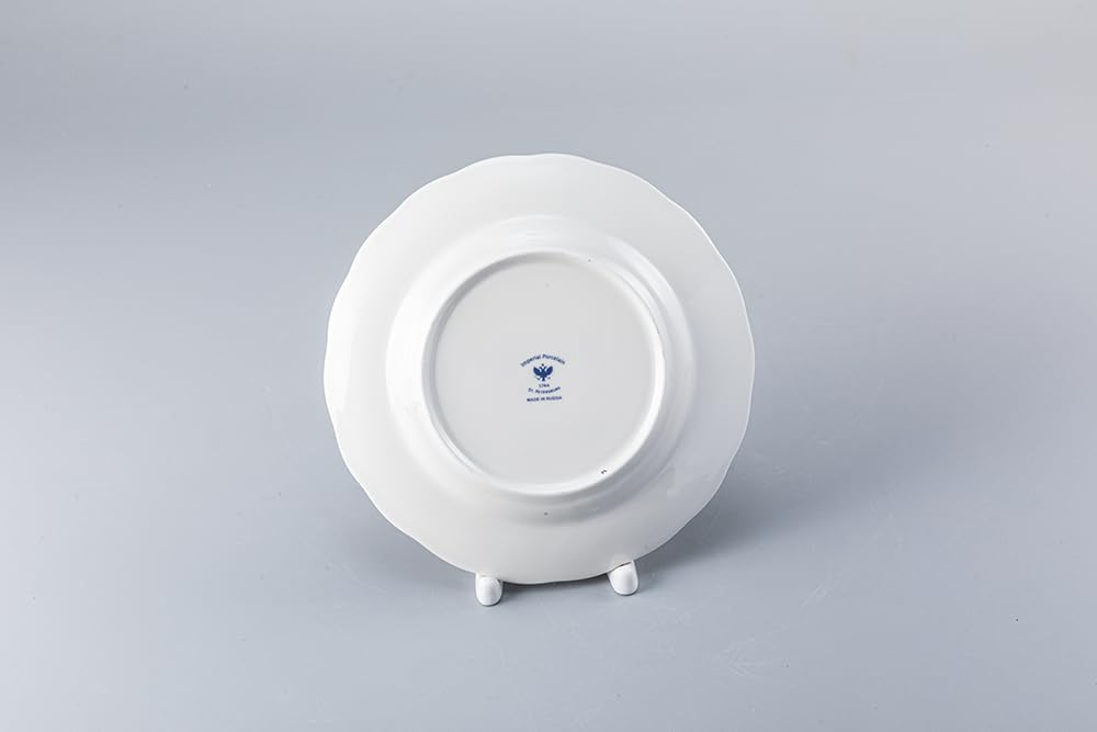 Lomonosov Porcelain Cake Dessert Plate Cobalt Net Plate 7 Inches Diameter