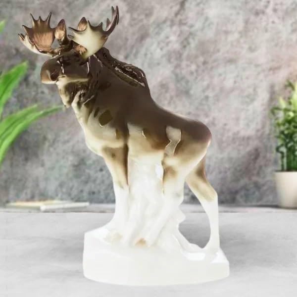 Moose Walking Lomonosov Porcelain Collectible Figurine
