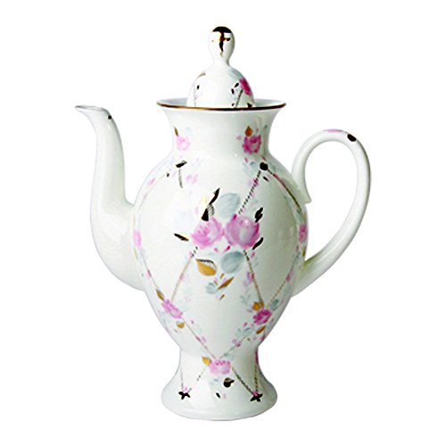 Lomonosov Porcelain Bone China Coffee Pot Classic-2 Golden Ribbon 21.3 fl.oz/630 ml