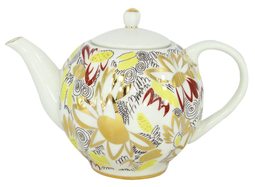 Imperial / Lomonosov Porcelain Brewing Teapot 'Golden Daisies'