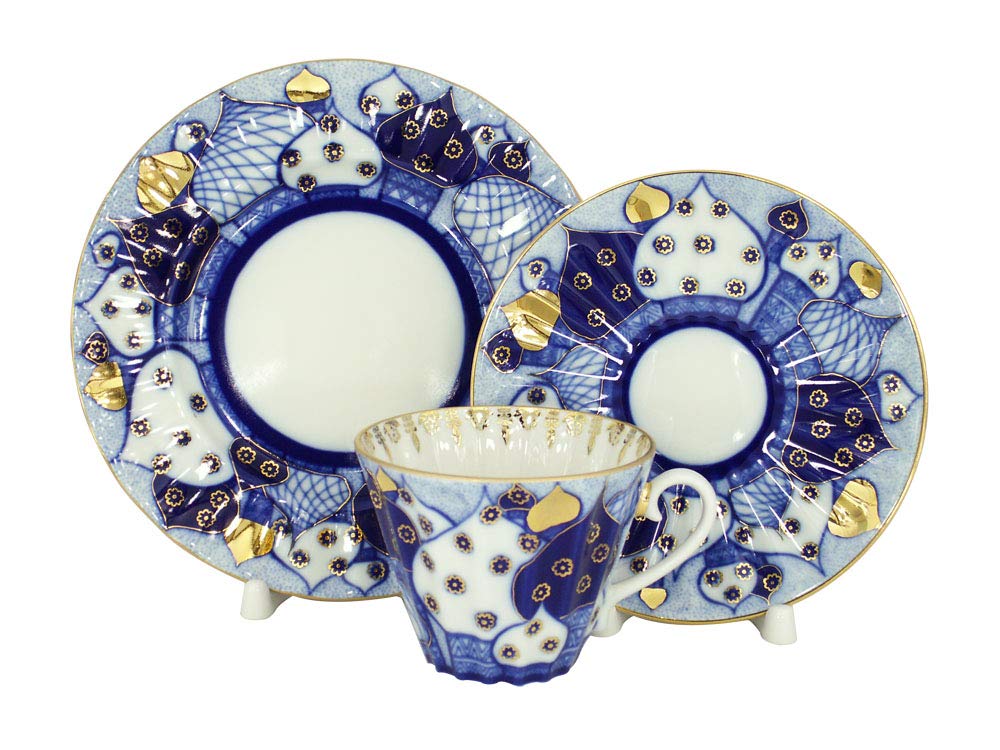 Lomonosov Porcelain Set Orthodox Church Bells 3pc Cup, Saucer, Plate 7.95 oz/235 ml