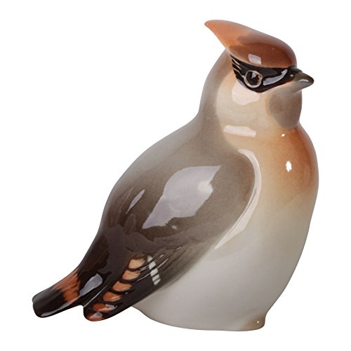 Waxwing Bird Lomonosov Porcelain Collectible Figurine