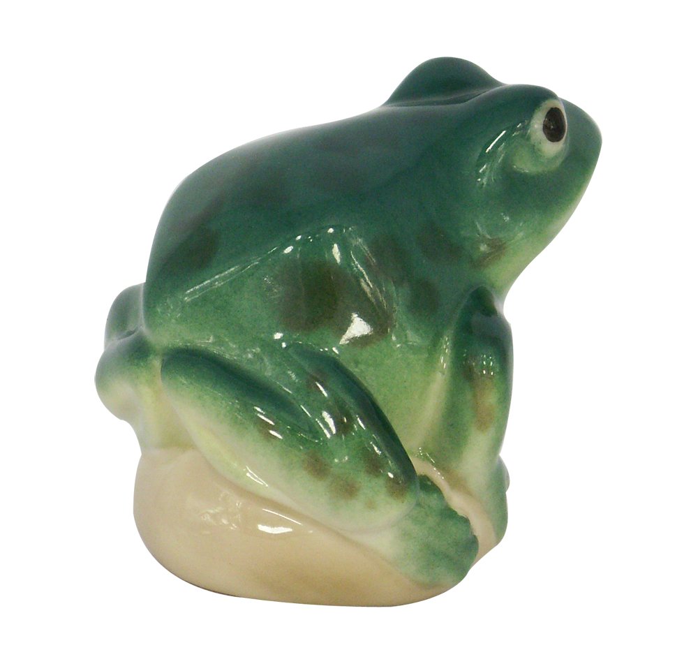 Frog on Rock Turquoise Lomonosov Porcelain Figurine