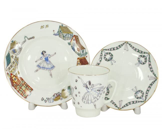Lomonosov Porcelain Tea Set Cup, Saucer and Cake Plate Ballet Giselle 5.6 fl.oz/165 ml