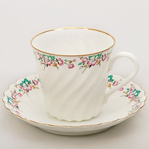 Imperial / Lomonosov Porcelain Coffee Cup w/ Saucer 'Spring'