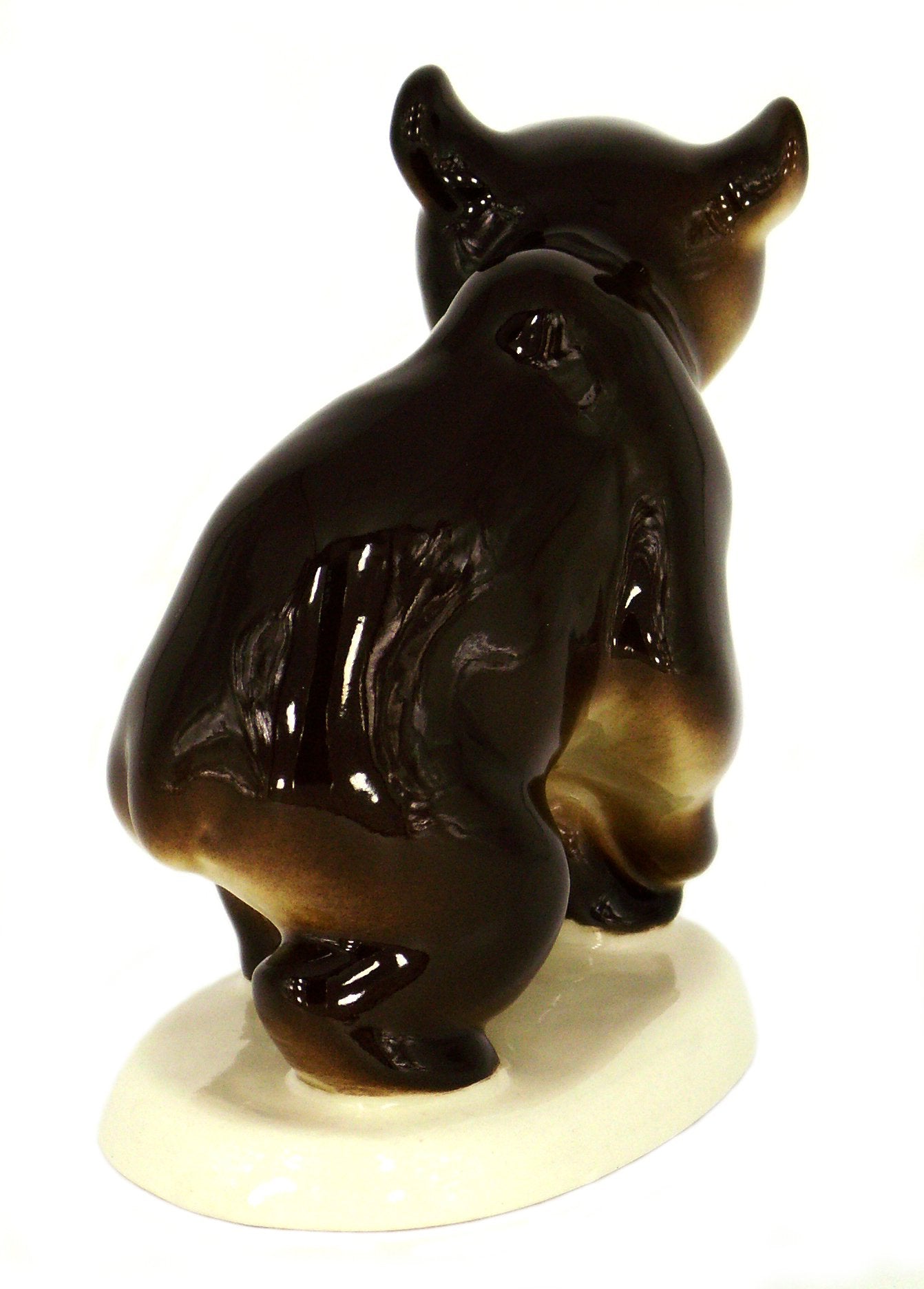 Brown Bear Baby Sitting Lomonosov Porcelain Figurine