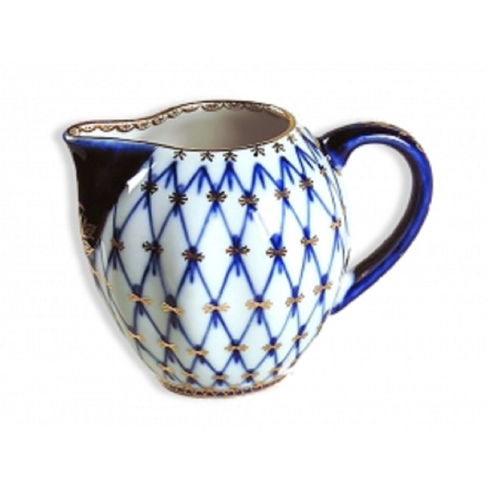 Ornamental, Household, Decor, Ceramic, Lomonosov porcelain Cobalt Net Small Creamer