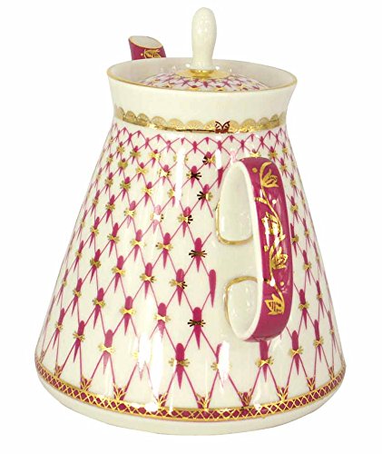Lomonosov Porcelain Teapot Red Net 17 oz/500 ml 2 cups