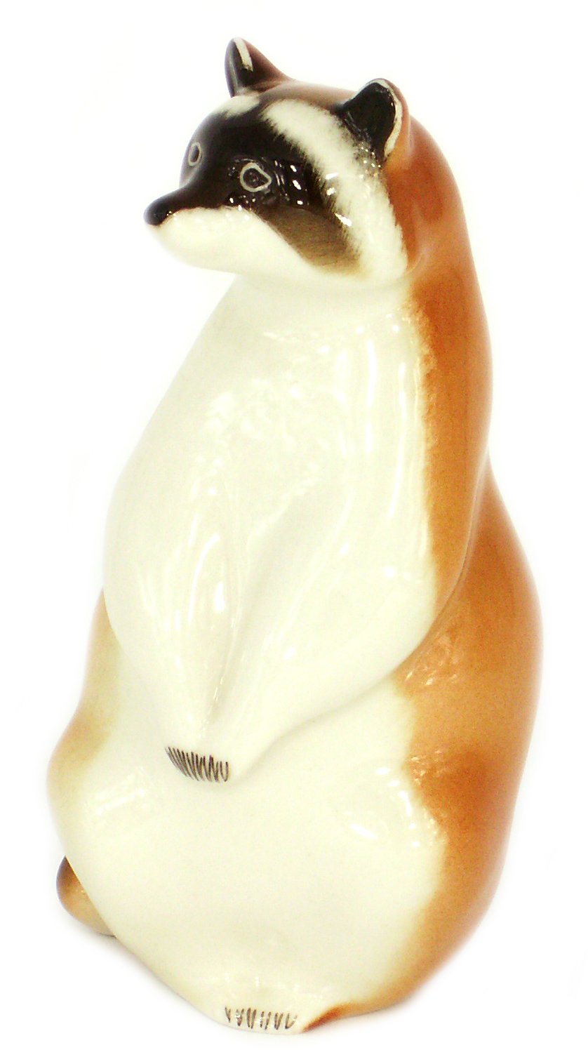 Raccoon No.1 Standing Lomonosov Porcelain Collectible Figurine
