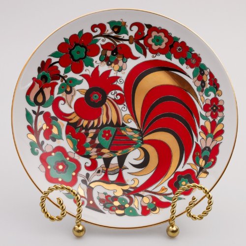 Imperial/Lomonosov Porcelain 'Red Rooster' Decorative Plate