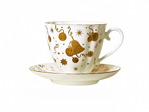 Lomonosov Porcelain Bone China Tea Espresso Coffee Set Carnation Holiday 6.8 oz/200 ml 2pc