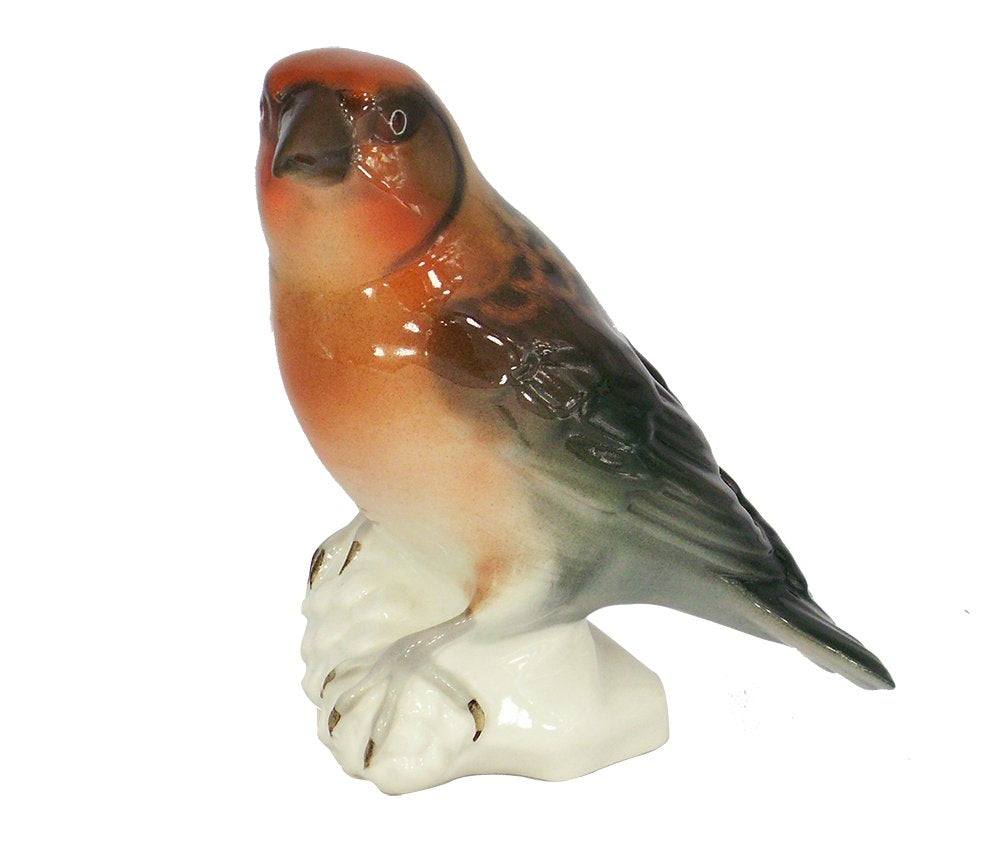 Crossbill Bird Red Lomonosov Porcelain Collectible Figurine