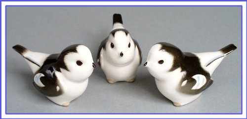 Snow Bunting Birds 3 Sisters Set Lomonosov Porcelain Collectible Figurines