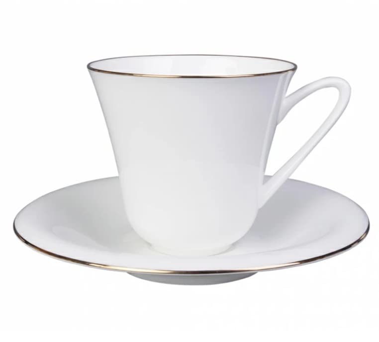 LOMONOSOV IMPERIAL BONE CHINA PORCELAIN ESPRESSO CUP GARDEN GOLDEN EDGE 200 ml/6.8 fl.oz
