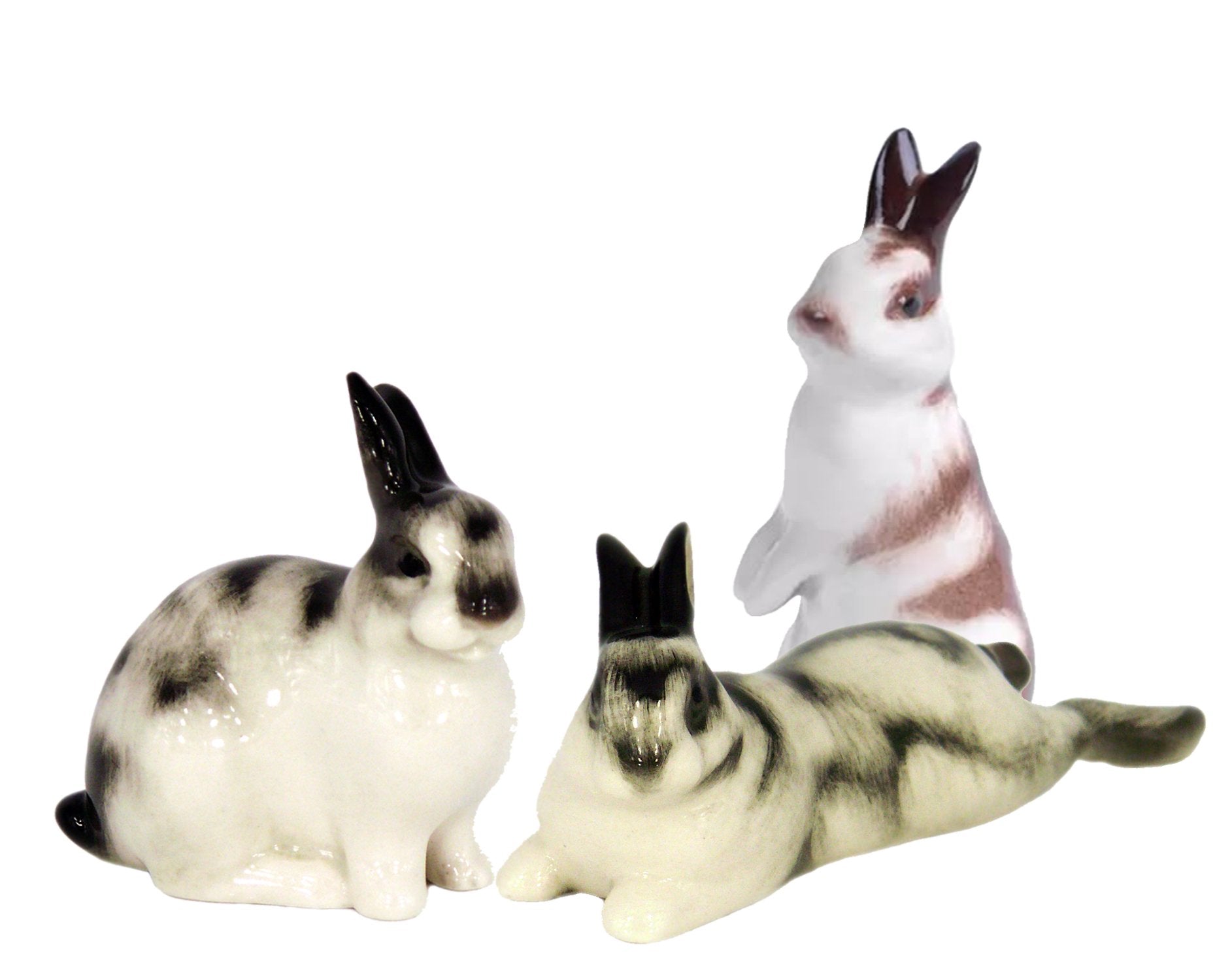 Bunny Rabbit Easter Set 3 pc Lomonosov Porcelain Collectible Figurines