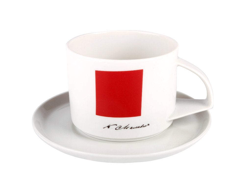 Lomonosov Porcelain Tea Cup and Saucer Suprematism Red Square Malevich 10 oz/295 ml