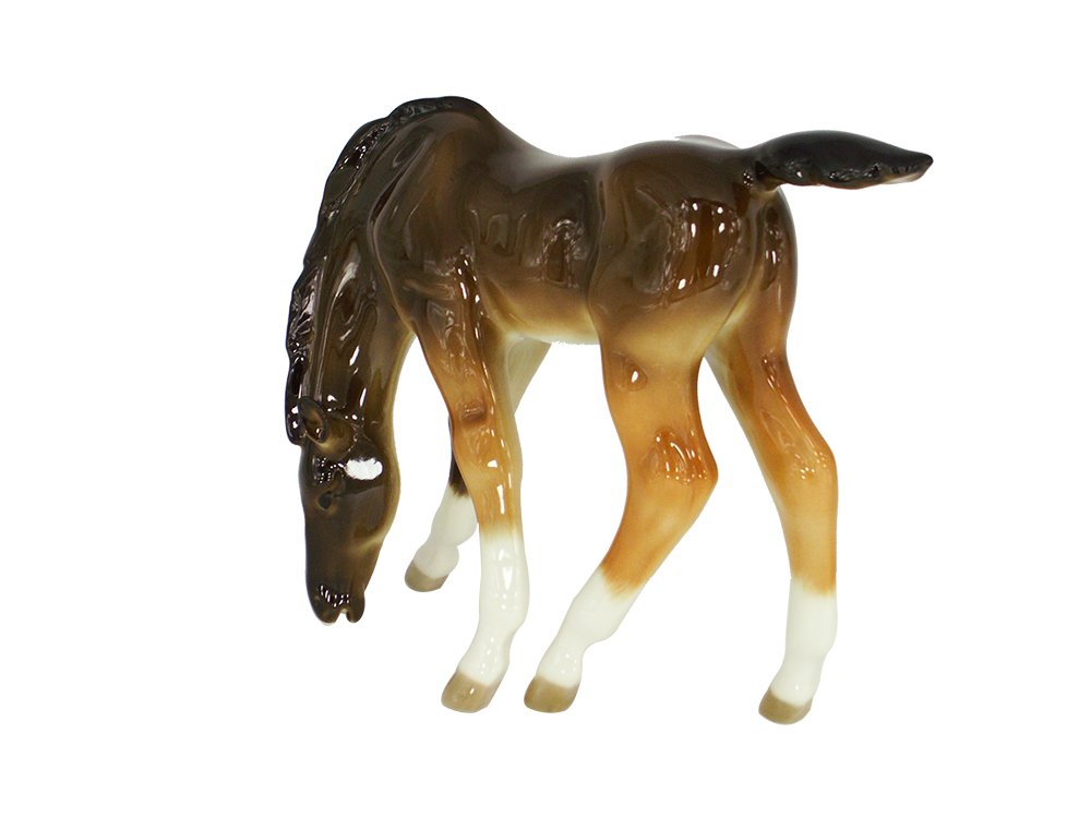 Horse Pasturing Drinking Chestnut Colt Lomonosov Porcelain Collectible Figurine
