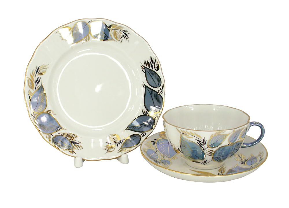 Lomonosov Imperial Porcelain Tea Set 3pc Tulip Moonlight 8.45 oz/250 ml, small, ps1046