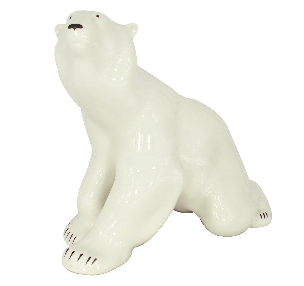 Polar Bear Sitting Big Lomonosov Porcelain Collectible Figurine