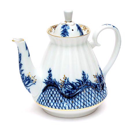 Lomonosov Porcelain Tea Set 6/20 Tenderness: Tea Pot, Sugar Bowl and 6 Cups with Saucers and Cake Plates