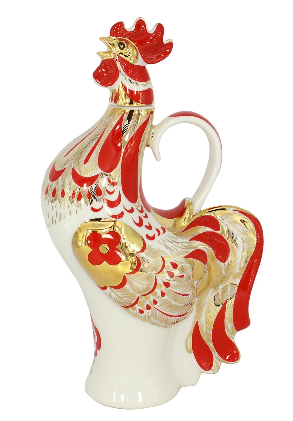Lomonosov Porcelain Wine Vodka Whiskey Decanter Red Rooster 17 ounces
