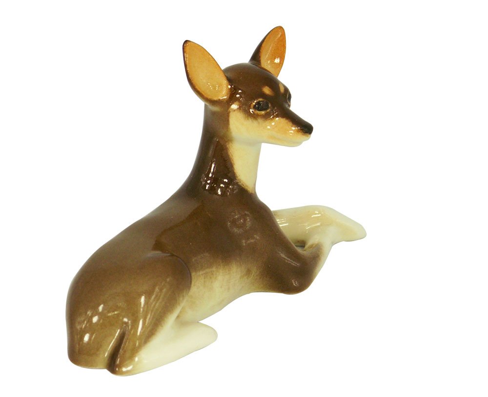 Russian Russkiy Toy Terrier Dog Lomonosov Porcelain Collectible Figurine