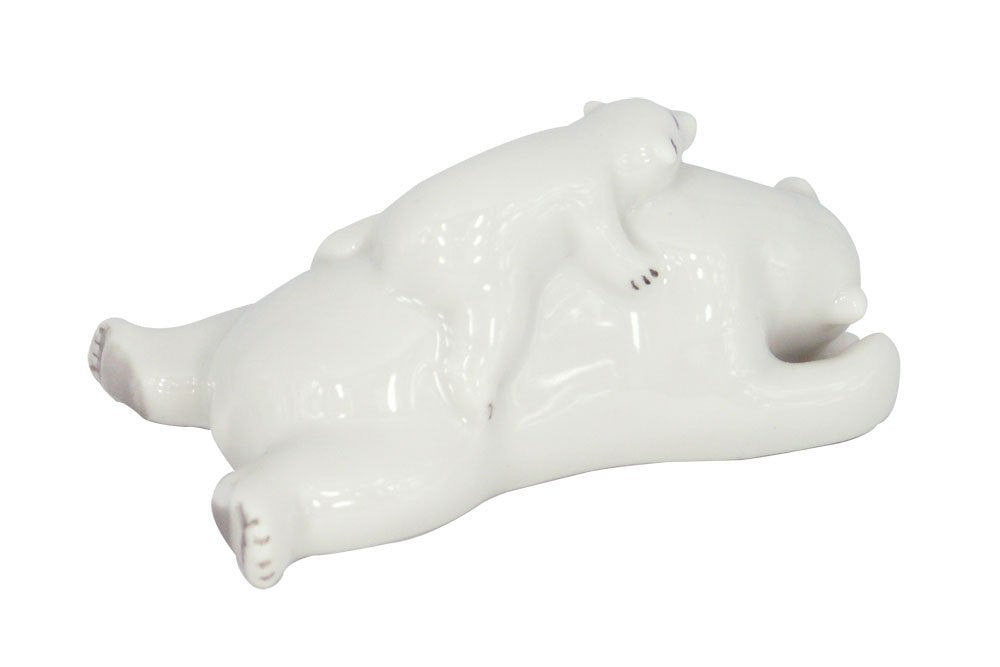 Polar Bear Mom with a Cub Lomonosov Porcelain Collectible Figurine