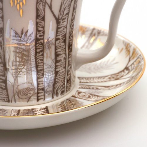 Imperial / Lomonosov Porcelain 'Snowmelt' Mug w/ Saucer