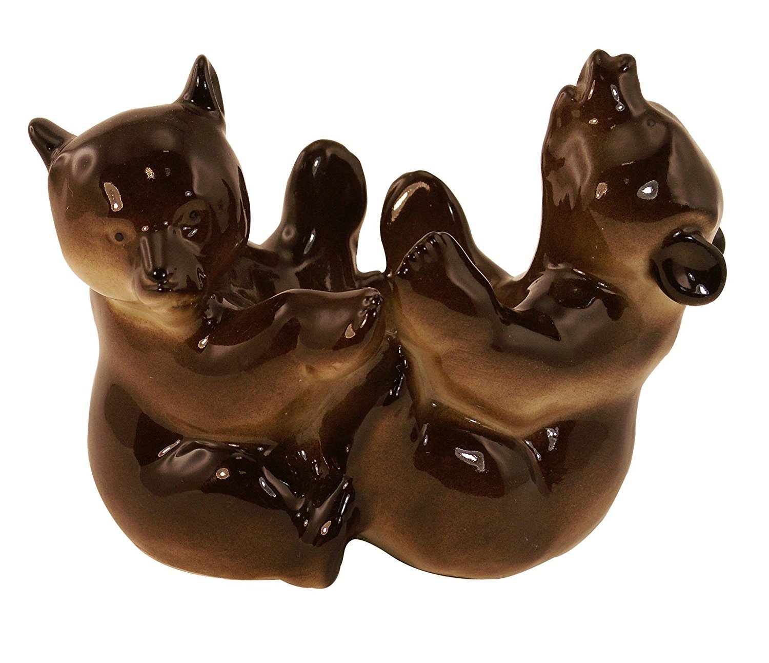 Brown Bear Babies Cubs Playing Lomonosov Porcelain Figurine