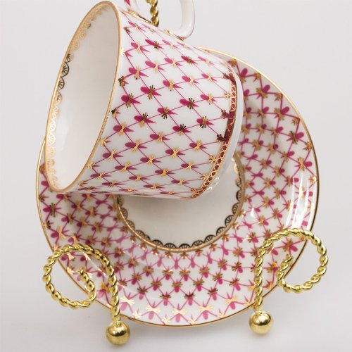 Imperial / Lomonosov Porcelain Teacup w/ Saucer "Net-Blues"