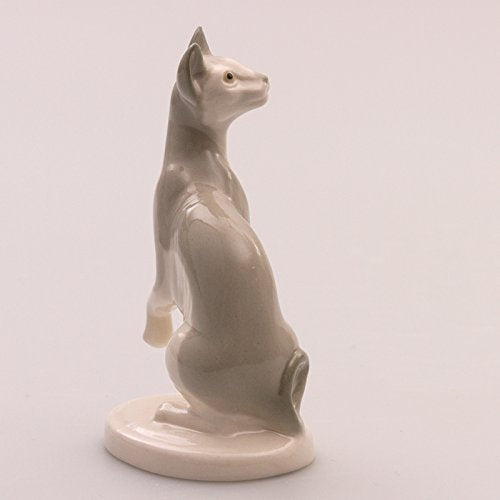 Porcelain Sculpture Gray Sphinx Figurine