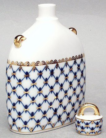 Lomonosov Porcelain Decanter Slavic Cobalt Net 22 oz/650 ml