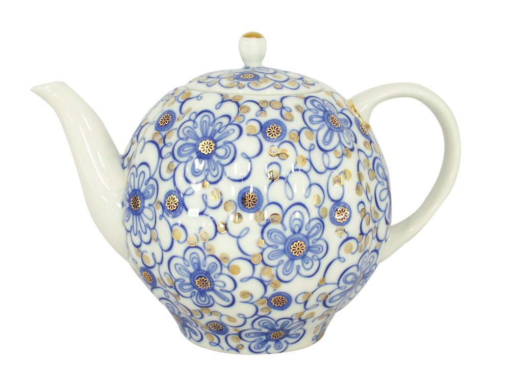 RARE Big Lomonosov Porcelain Large Tea Pot 68 oz/2000 ml Bindweed