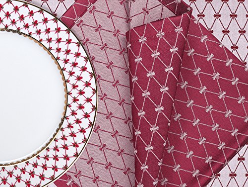 Red Net 17.7"x17.7" Set 6 Cloth Napkins Vinous Lomonosov Porcelain Imperial Factory