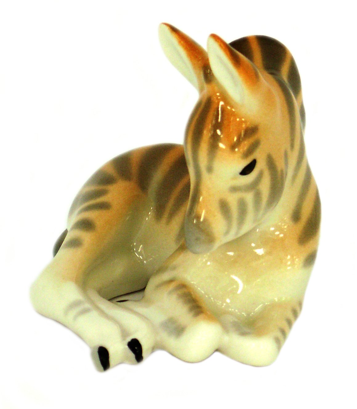 Zebra Baby Lying Lomonosov Porcelain Collectible Figurine
