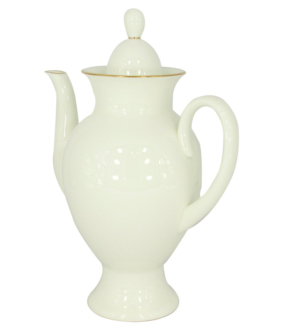 Lomonosov Porcelain Bone China Coffee Pot Classic-2 Golden Ribbon 21.3 fl.oz/630 ml