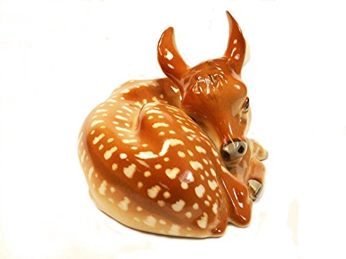 Fawn Baby Young Deer Sleeping Lomonosov Porcelain Figurine