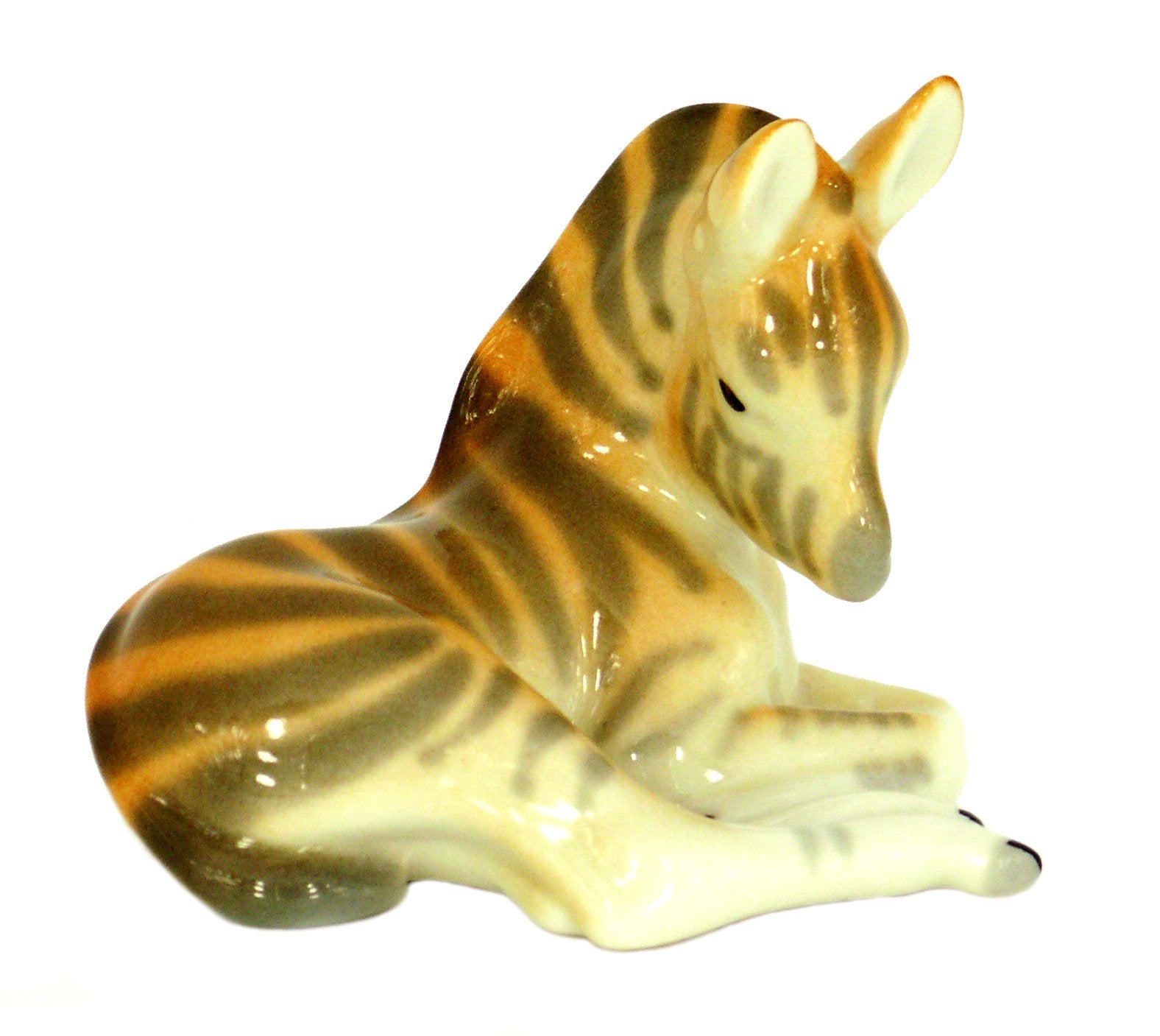 Zebra Baby Lying Lomonosov Porcelain Collectible Figurine