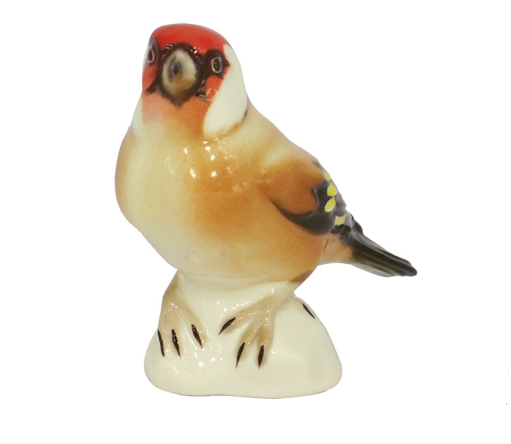 Goldfinch Bird Black-Headed Lomonosov Porcelain Collectible Figurine