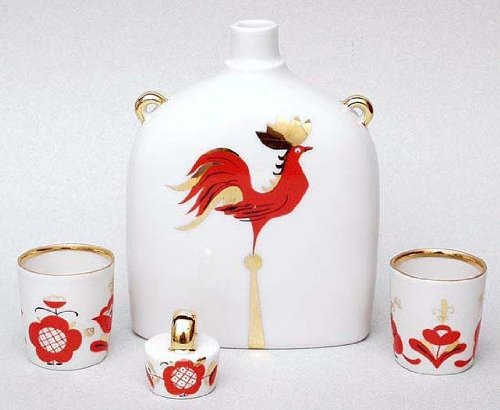 Lomonosov Porcelain Decanter Slavic Beauty Girl 22 oz/650 ml with 2 Shots